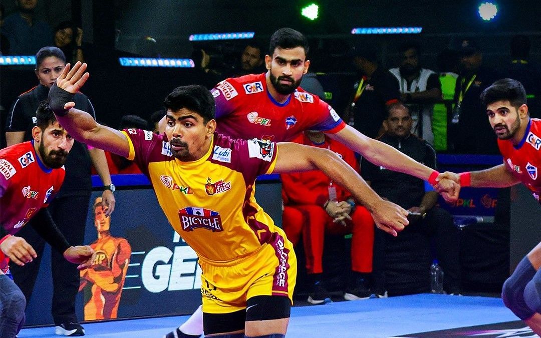 यूपी योद्धा vs तेलुगु टाइटंस (Photo Credit - @ProKabaddi)