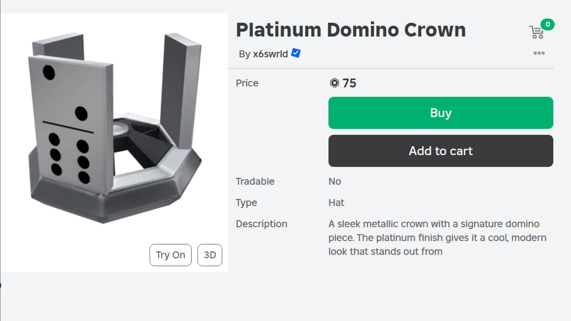 How to get Platinum Domino Crown in Roblox