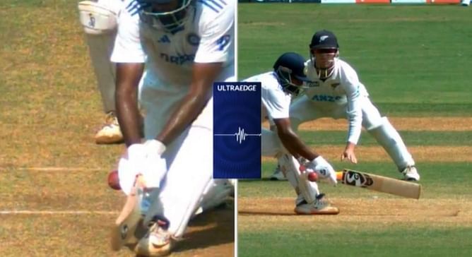 [Watch] Ravichandran Ashwin gets out to the faintest edge possible in 3rd IND vs NZ 2024 Test