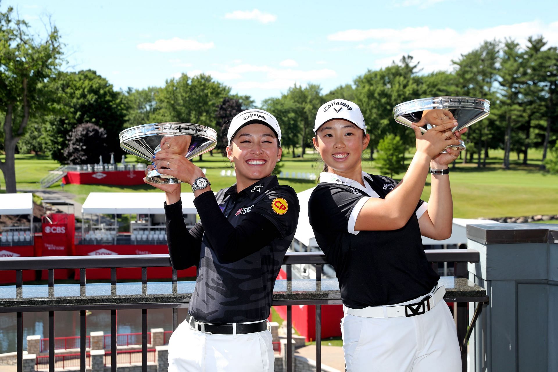 Jeeno Thitikul and Ruoning Yin after winning the Dow Championship - Source: Getty