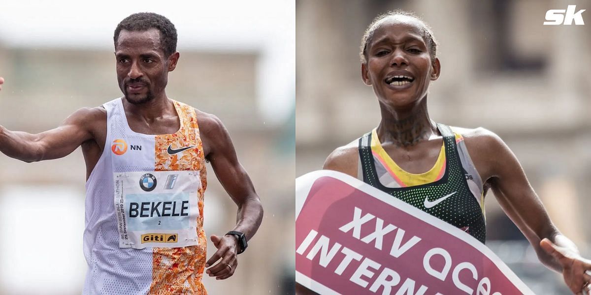 Kenenisa Bekele and Megertu Alemu will compete in the 2024 Valencia Marathon. (Images by Getty)