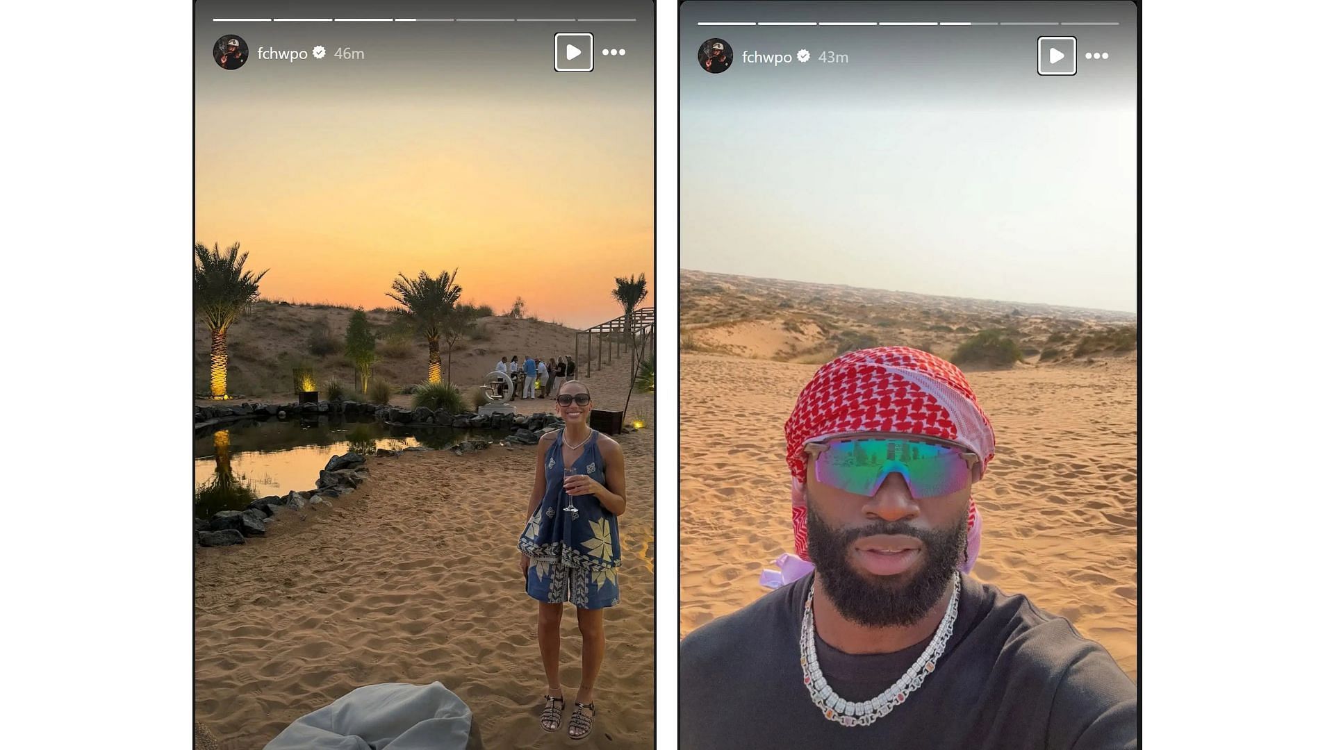 Jaylen Brown shares photos of his trip to Dubai with Kysre Gondrezick on Instagram. Photo Credit: Jaylen Brown&#039;s IG account