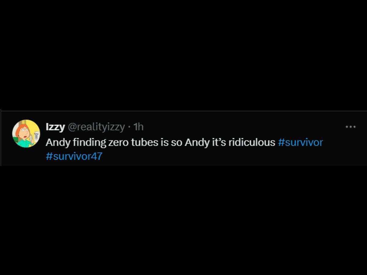 A fan reacts to Andy&#039;s gameplay (Image via X/@realityizzy)