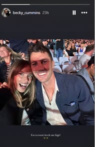 Pat Cummins attends Coldplay concert with his wife (Image by becky_cummins on Instagram)