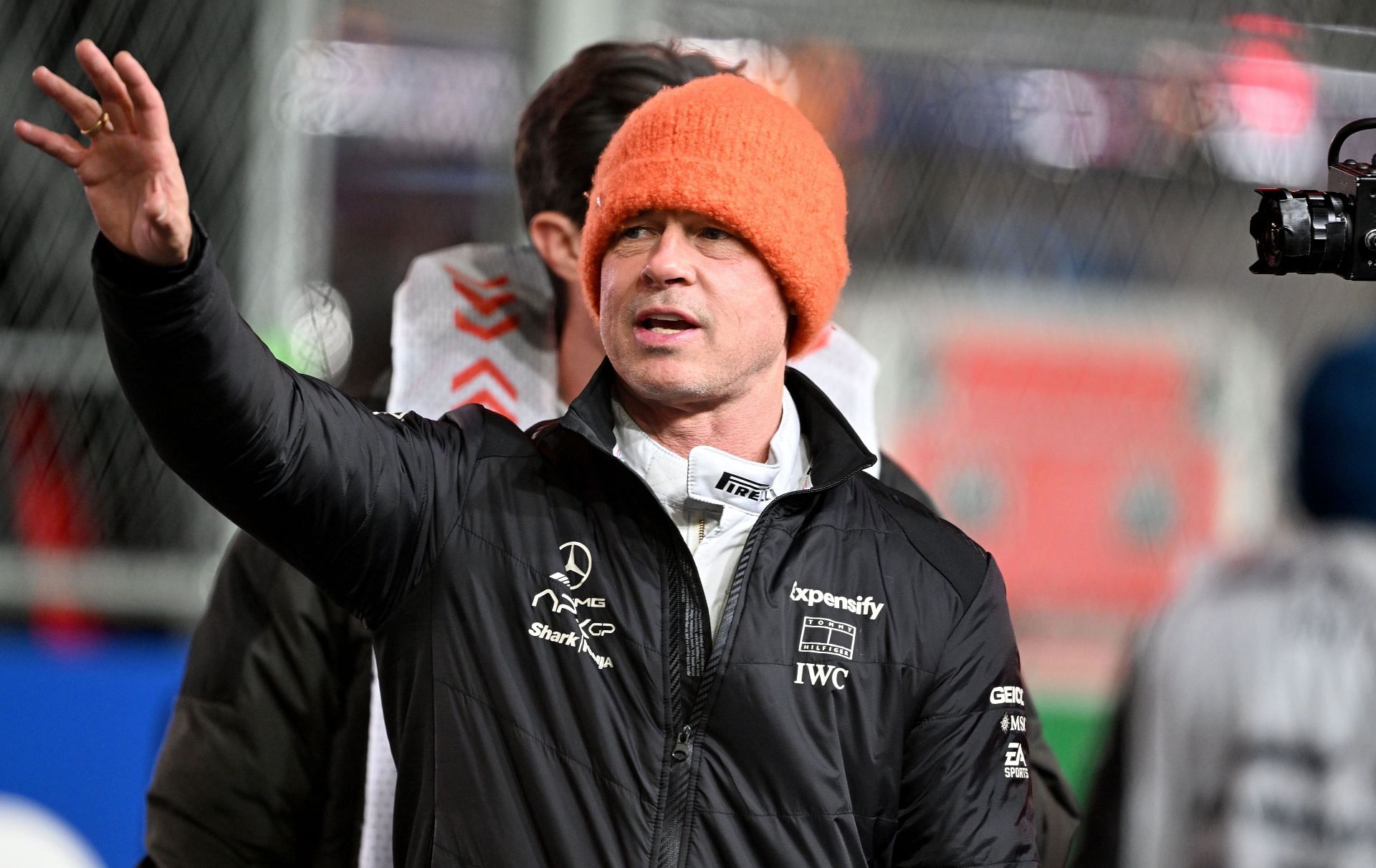 Brad Pitt at a Formula 1 race (Image via Getty)