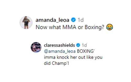 Nunes and Shields' comments regarding Cyborg fight [Image courtesy: @claressashields on Instagram]