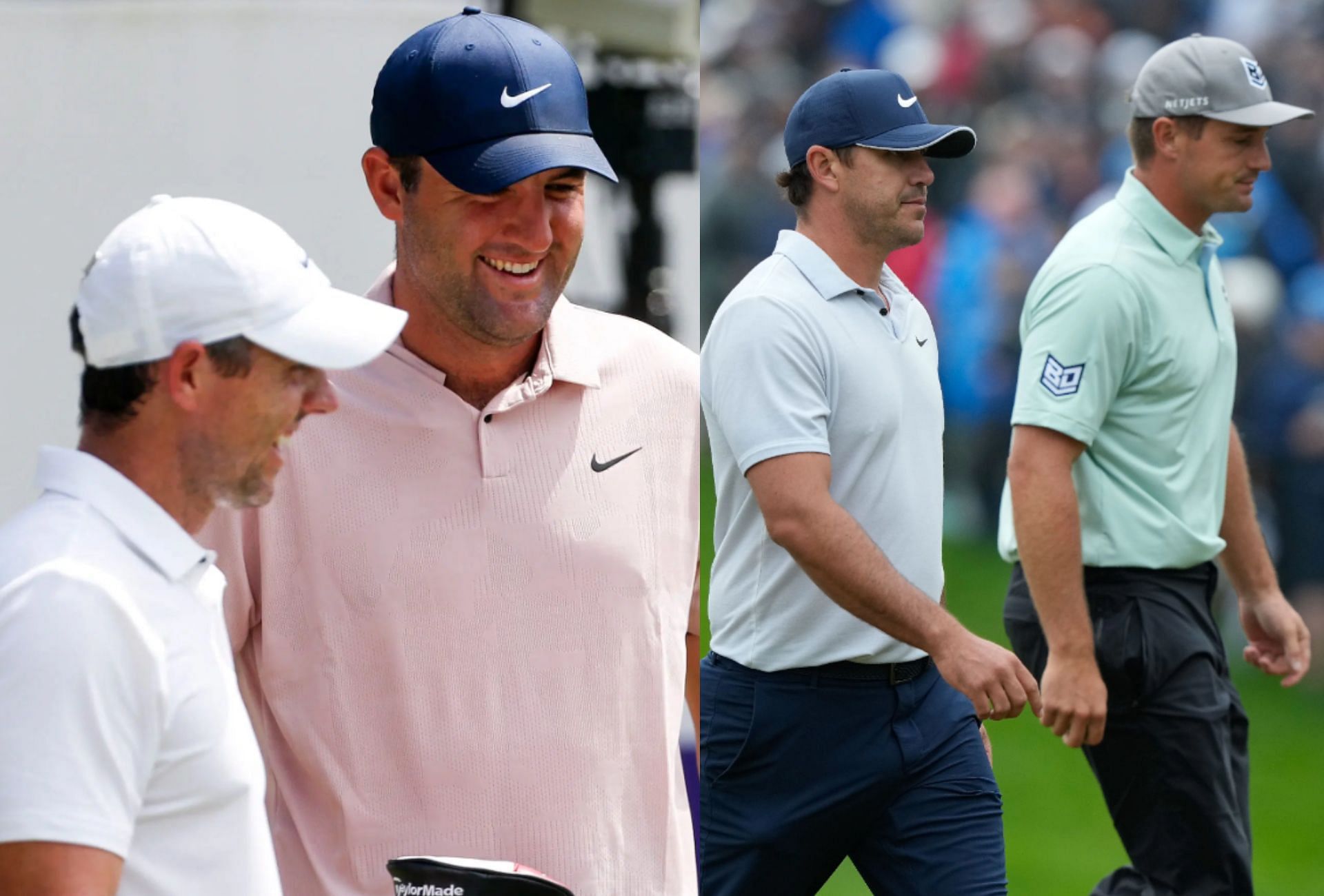 Showdown stars Rory McIlroy, Scttie Scheffler Brooks Koepka and Bryson DeChambeau (Image via Imagn).