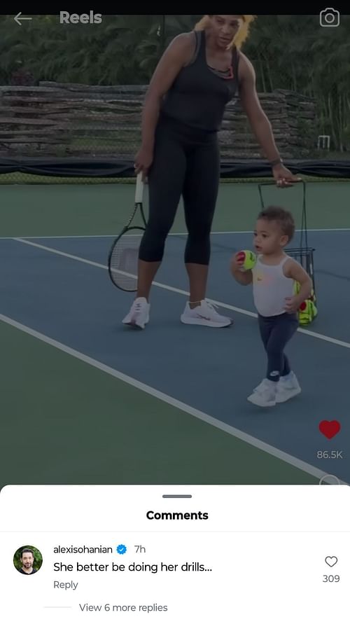 Alexis Ohanian's comments; (Source - Instagram @serenawilliams)