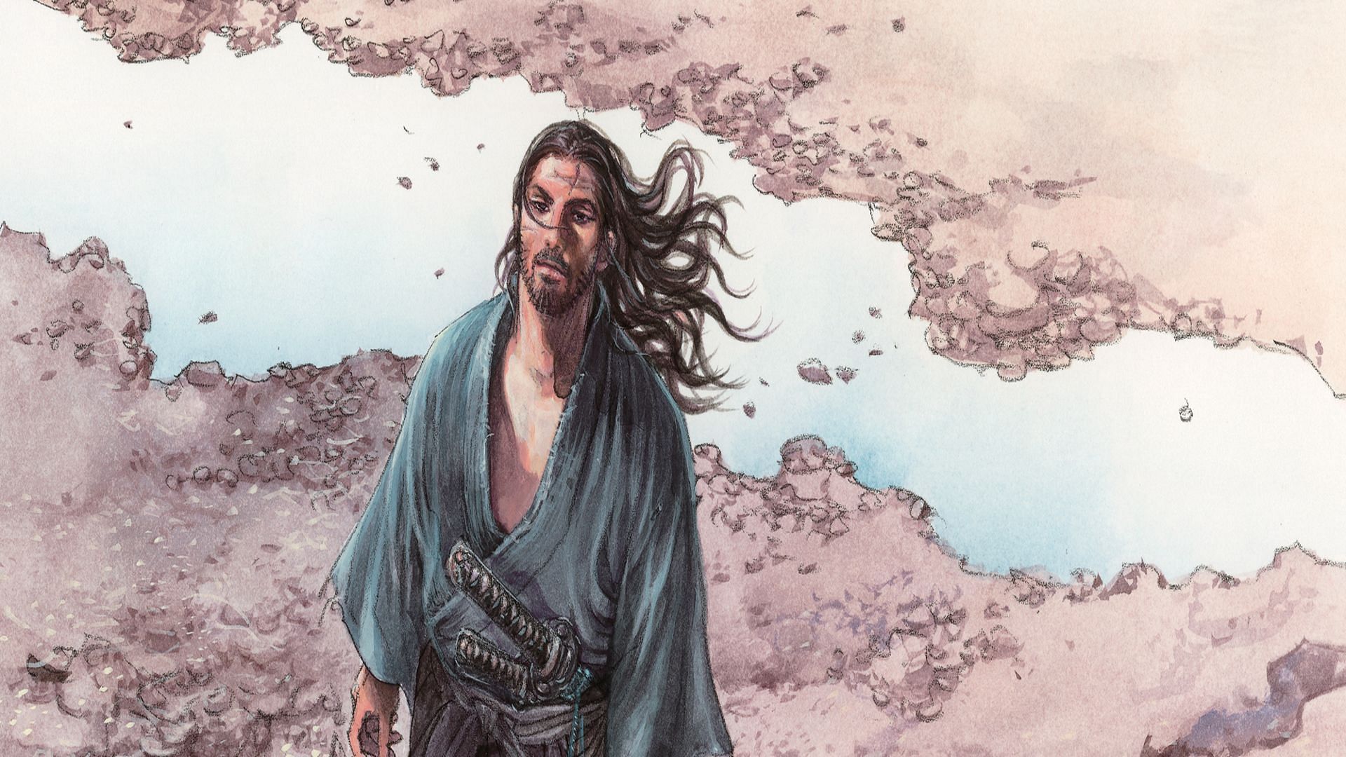 Musashi Miyamoto from Vagabond manga (Image via Viz)