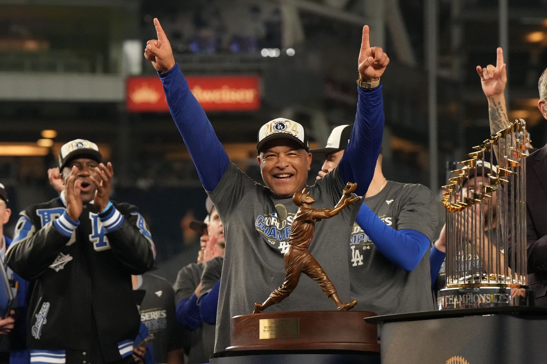 Dave Roberts celebrates after winning the World Series - Source: Getty