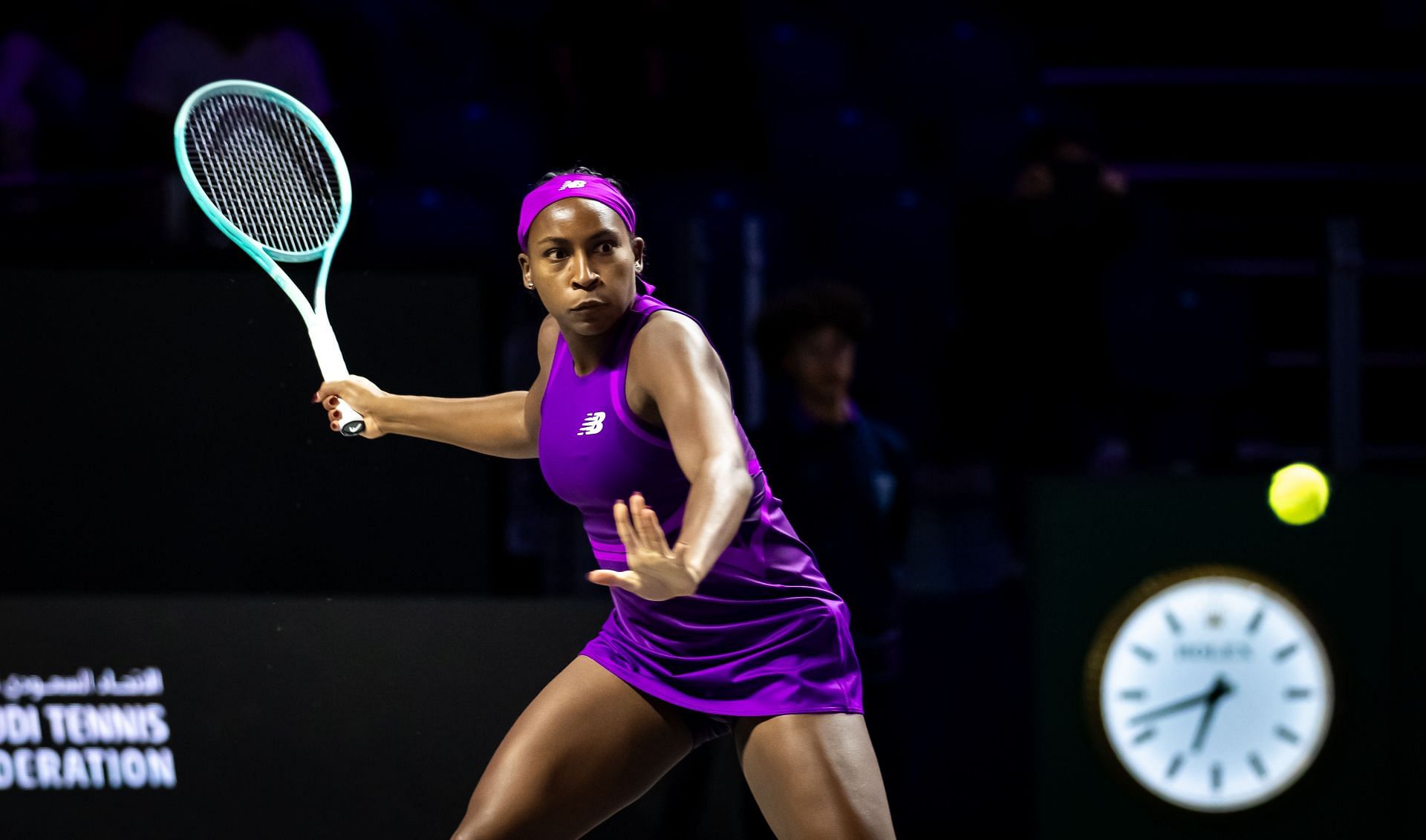 Coco Gauff in action at the 2024 WTA Finals (Picture: Getty)