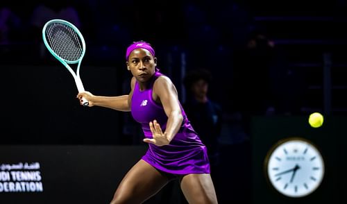 Coco Gauff in action at the 2024 WTA Finals (Picture: Getty)