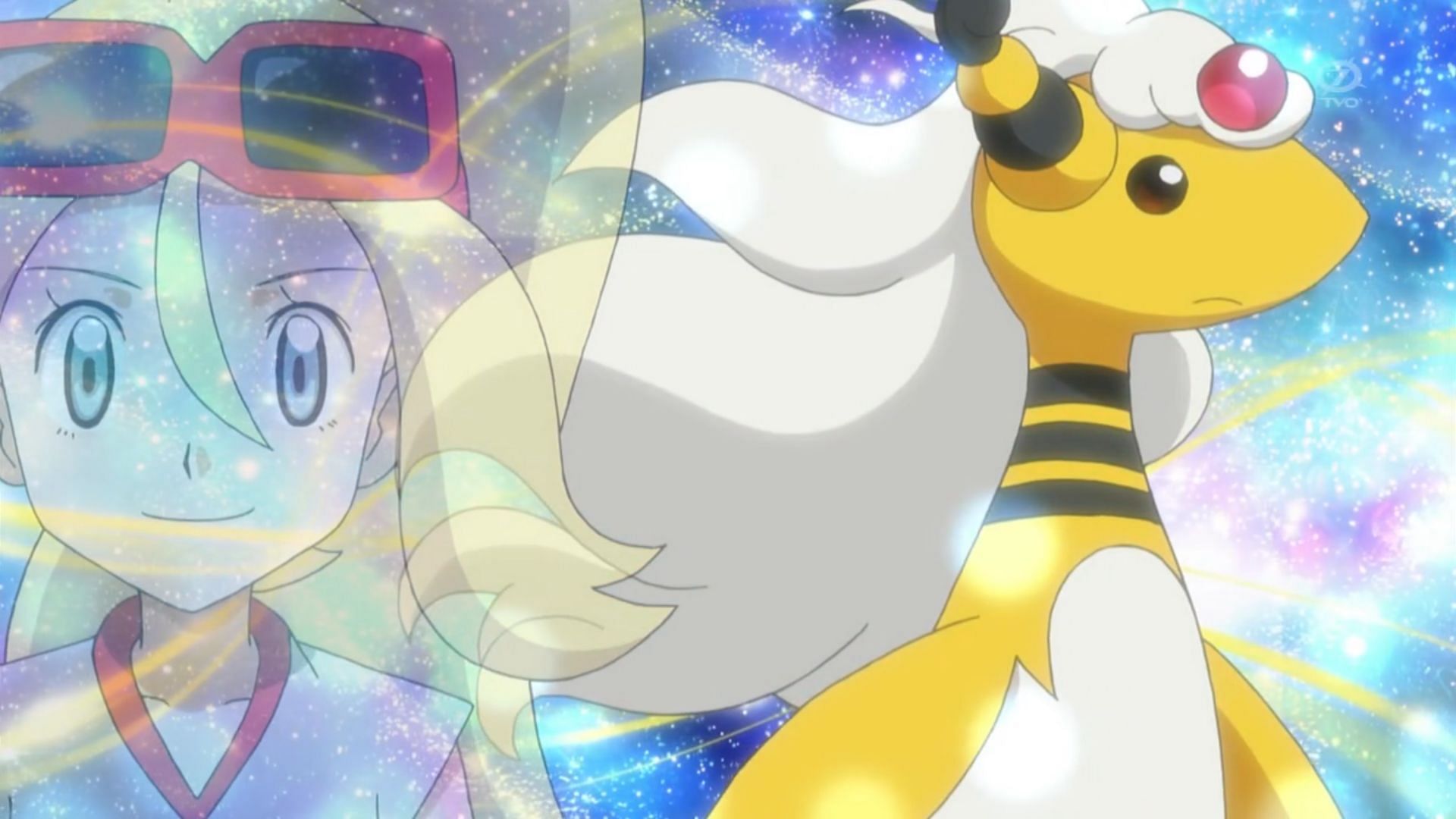 Mega Ampharos in the anime (Image via TPC)