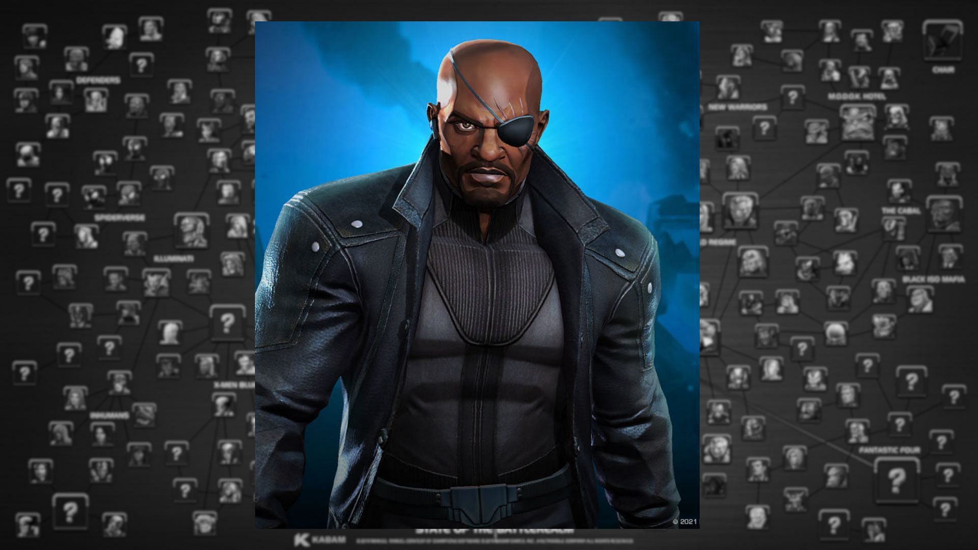 Nick Fury is not only a great warrior but also a great strategist (Image via Kabam Games, Inc.)