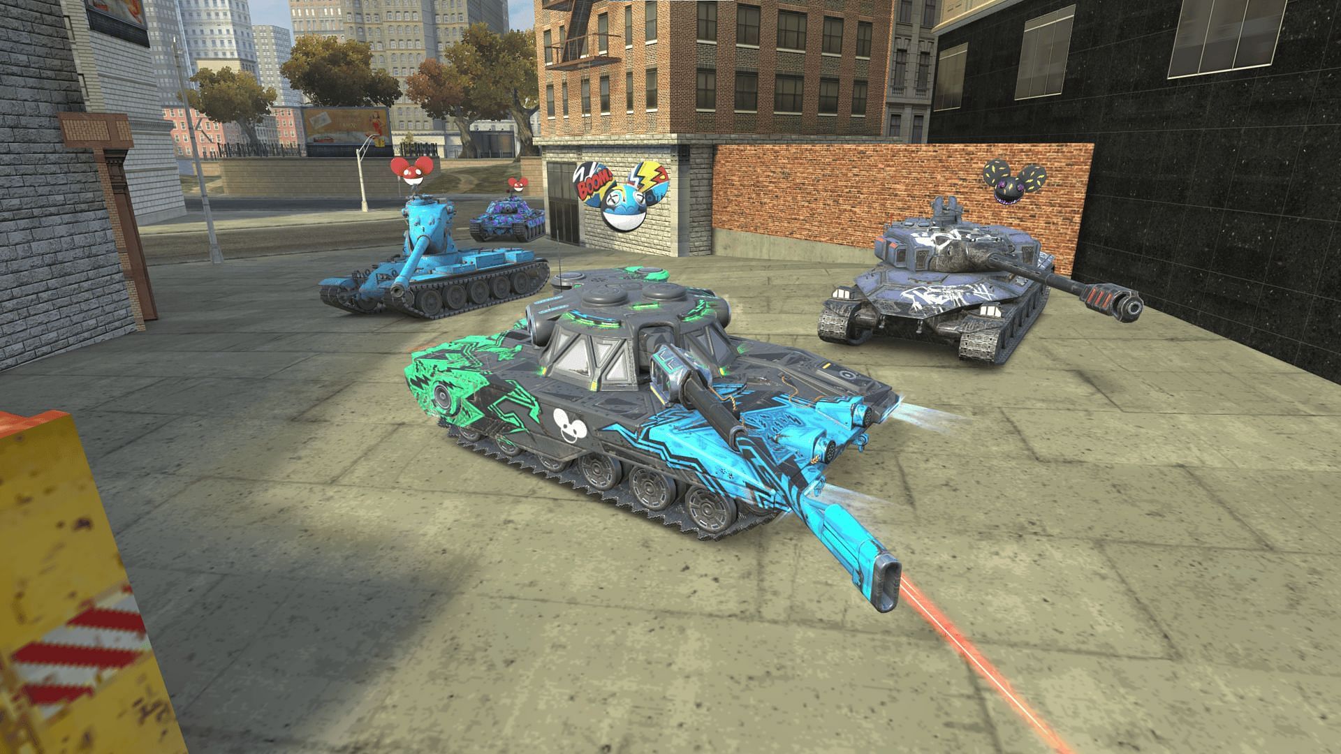 mau5tank and unique camos from the World of Tanks Blitz deadmau5 collab (Image via Wargaming)