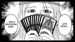Hunter x Hunter Chapter 407: Morena starts negotiations with Borksen over a game of cards