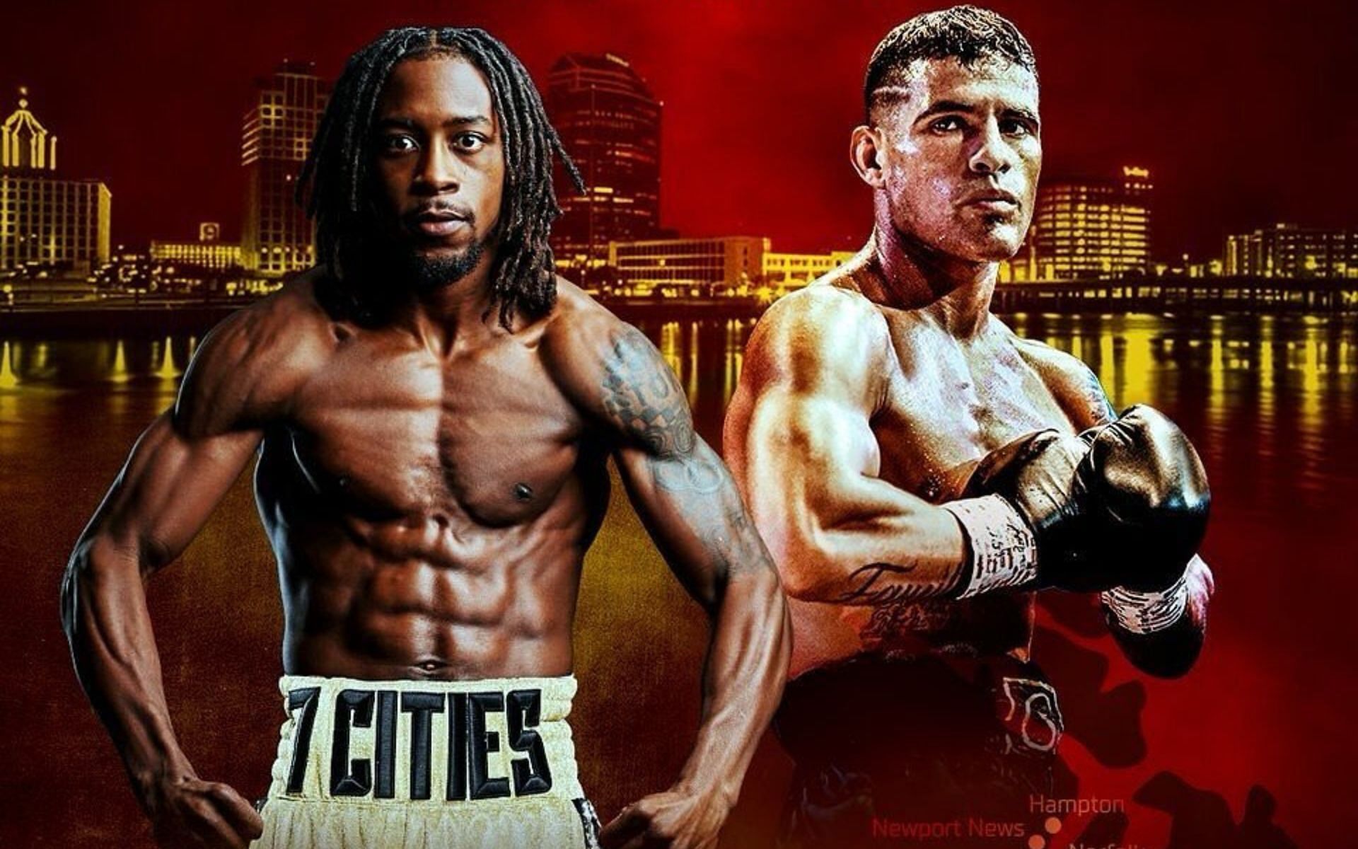 Keyshawn Davis (left) and Gustavo Lemos (right) will headline the Top Rank boxing card tonight in Virginia. [Image courtesy @toprank on Instagram]