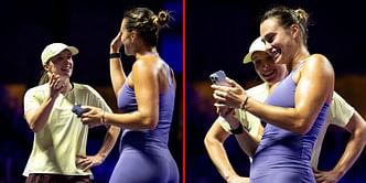 WATCH: Iga Swiatek and Aryna Sabalenka combine for 'different type of serve', turn heads in stunning outfits at WTA Finals 2024