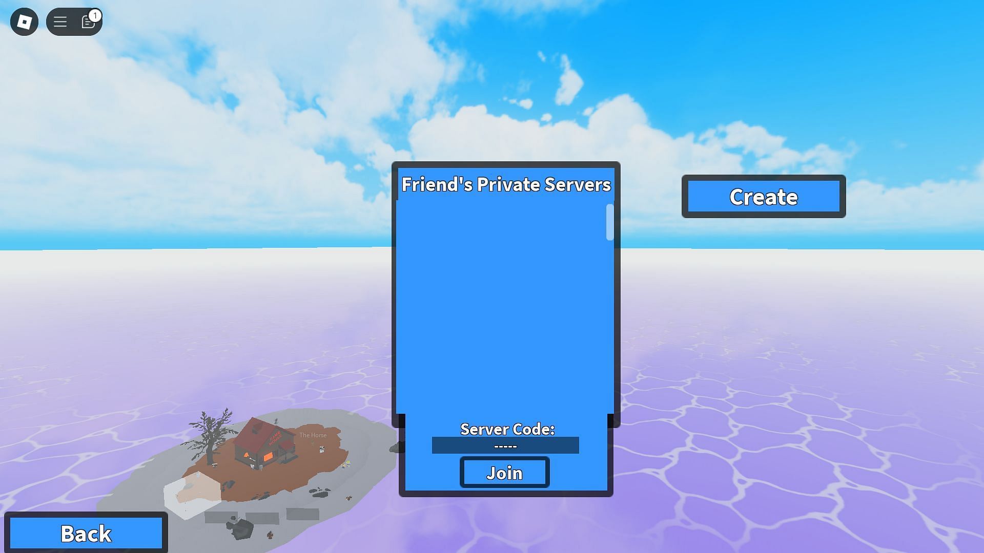 Enter the Private Server codes in this code box (Image via Roblox)