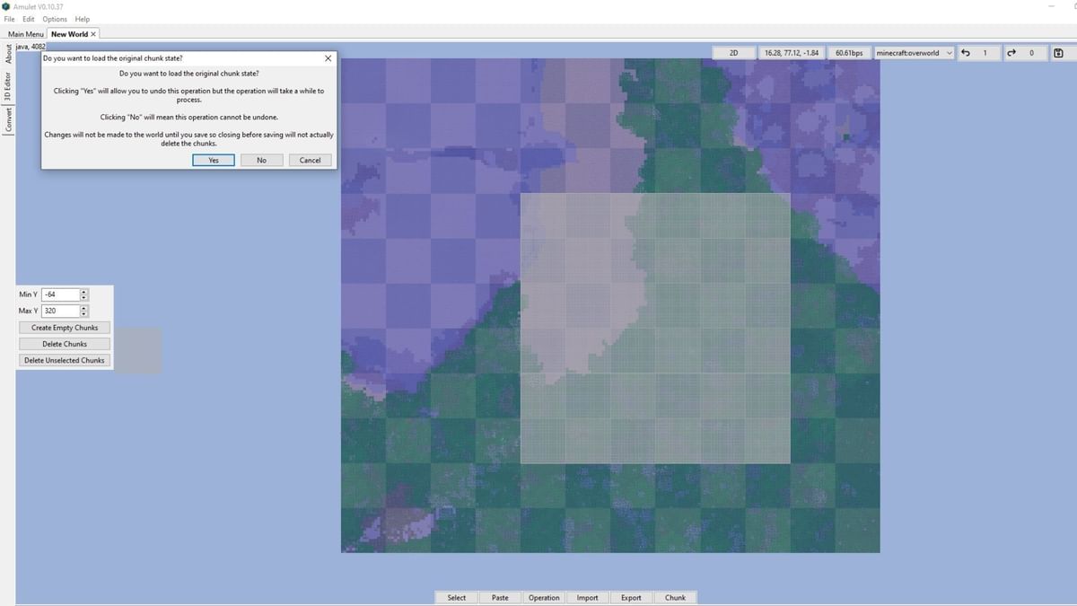 How to reset chunks in Minecraft
