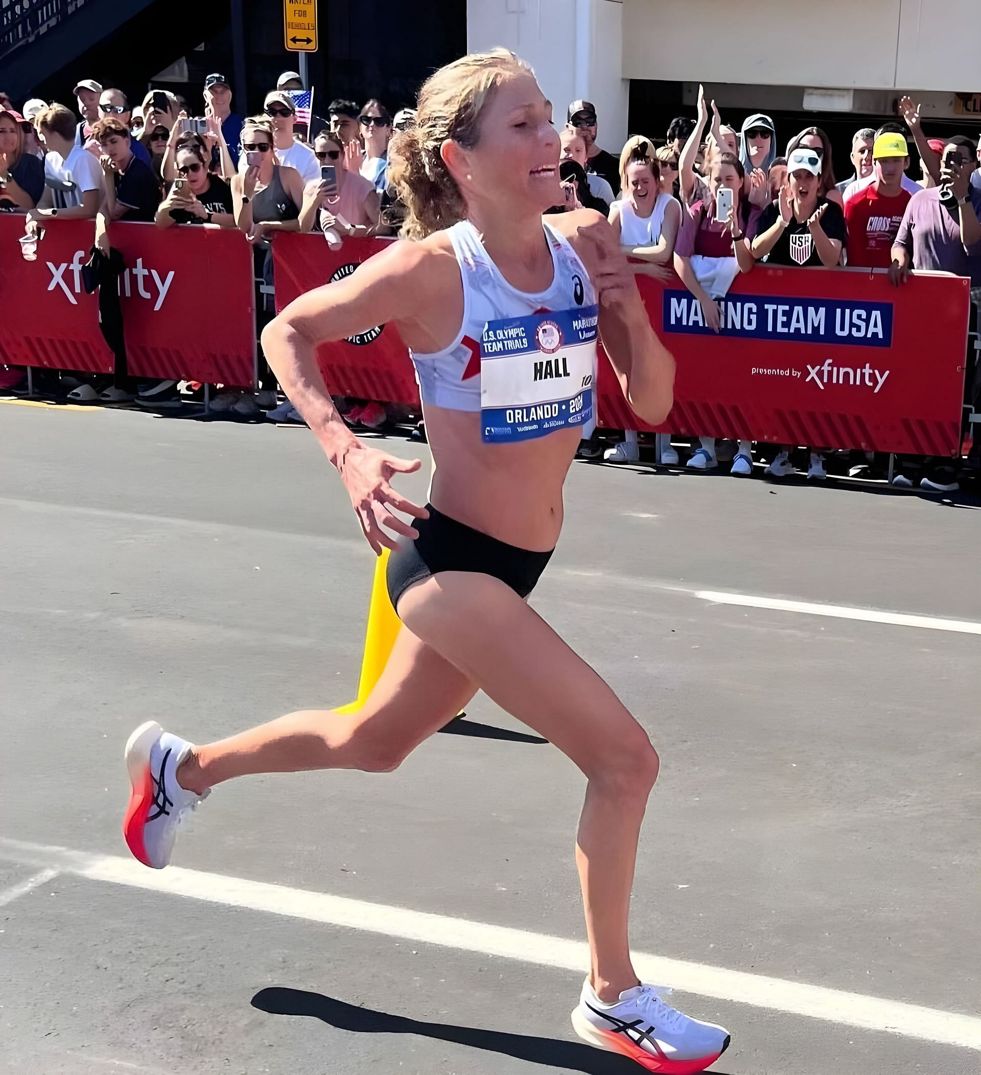 Sara Hall at US Olympics Marathon Trials in Orlando / Source - Instagram @sarahall3