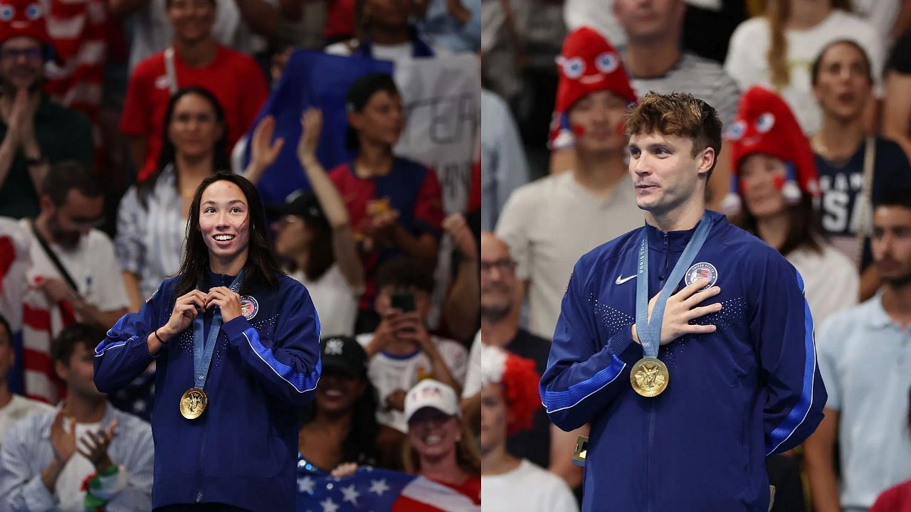 Torri Huske and Bobby Finke (Images via: Both Getty)