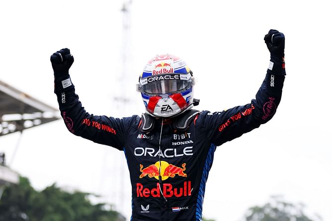 F1 driver uses "GOAT" emoji as he congratulates Max Verstappen on winning the F1 Brazilian GP