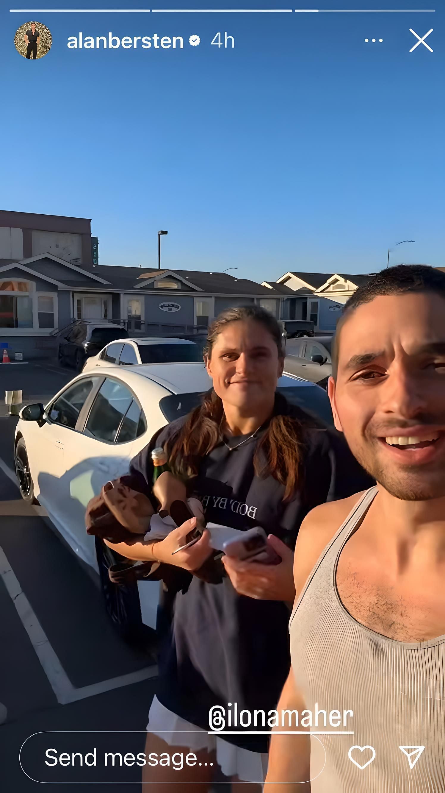 Ilona Maher and Alan Bersten during their DWTS Show Rehearsals / Source: Instagram / @alanbersten