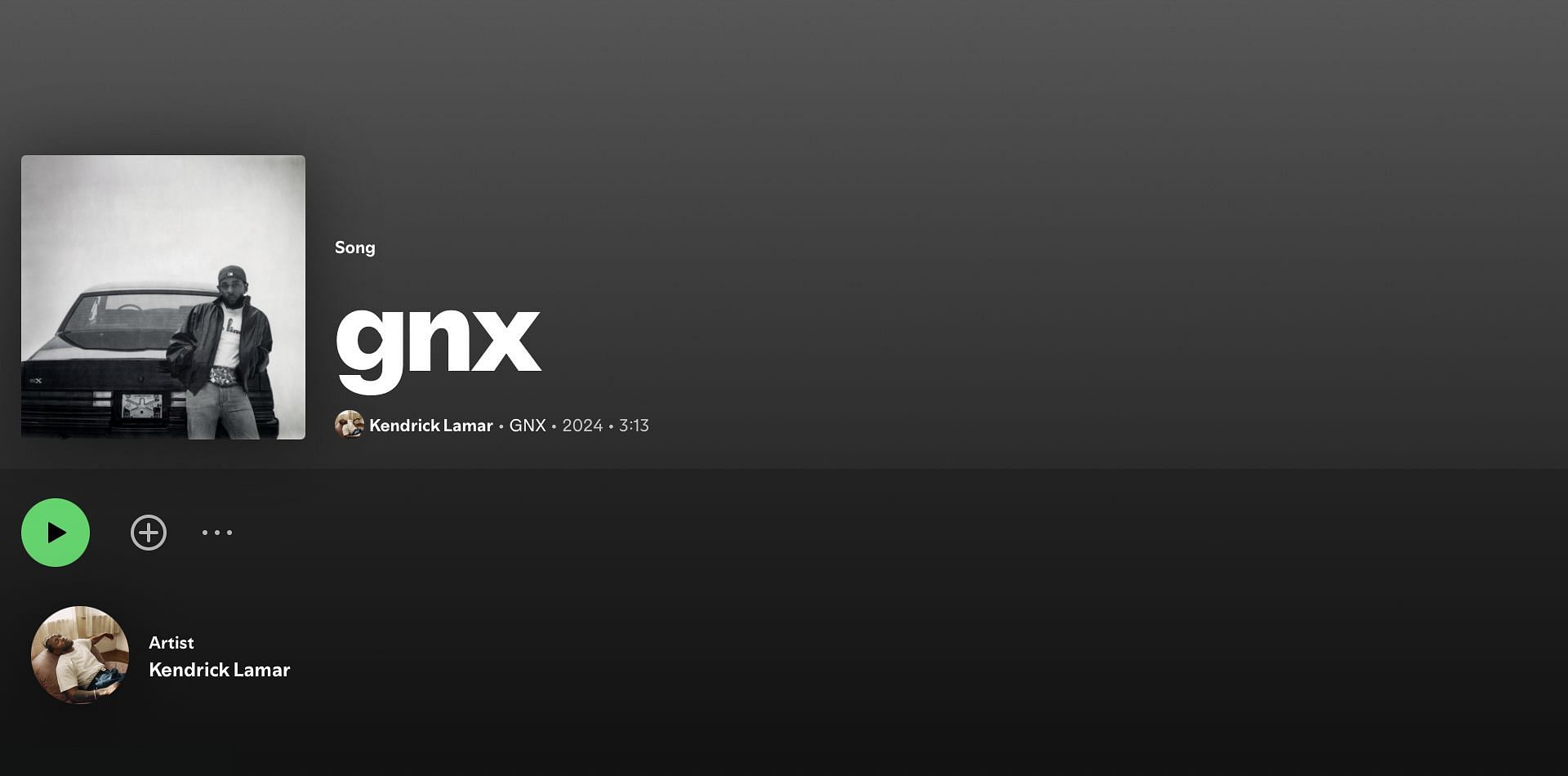 Track 11 on Kendrick Lamar's sixth studio album 'GNX' (Image via Spotify)