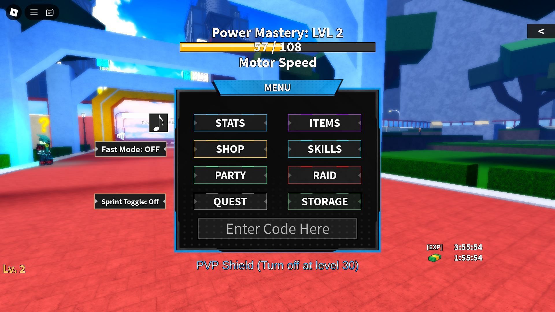 Code box in Heroes World (Image via Roblox)