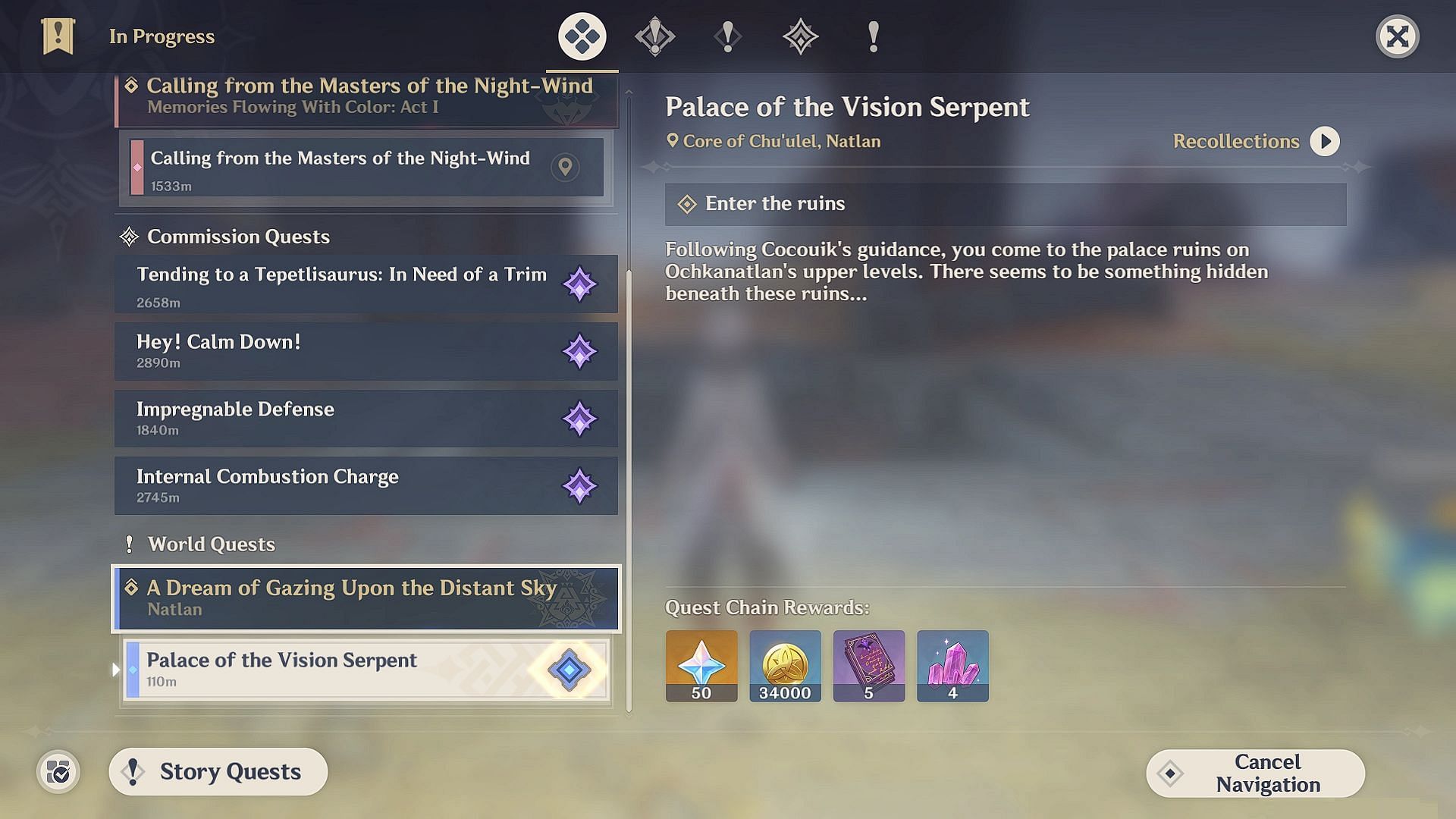 Palace of the Vision Serpent quest (Image via HoYoverse)