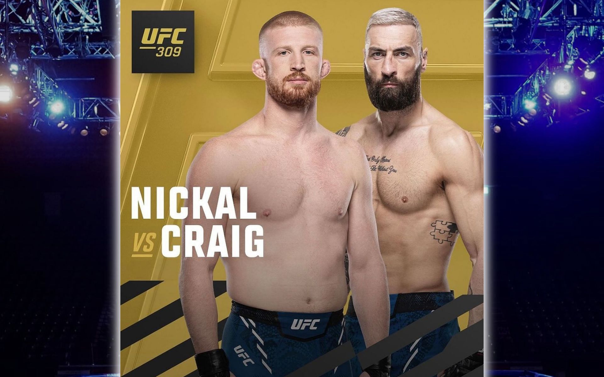 Bo Nickal (left) will take on Paul Craig (right) on the main card of UFC 309. [Image courtesy: @ufc and @nobickal1 on Instagram]