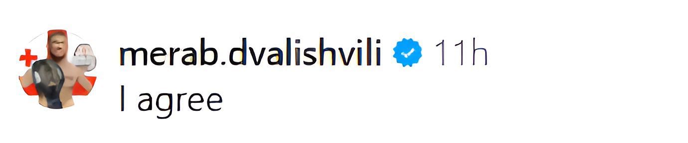 Merab Dvalishvili&#039;s reaction to @espnmma&#039;s Instagram post.