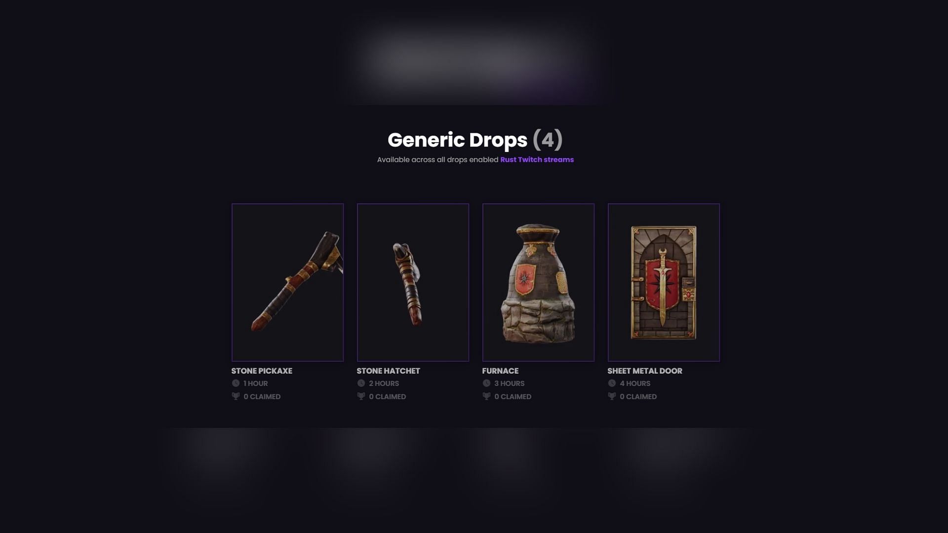 All Generic Rust Twitch Drops (Image via Facepunch Studios)