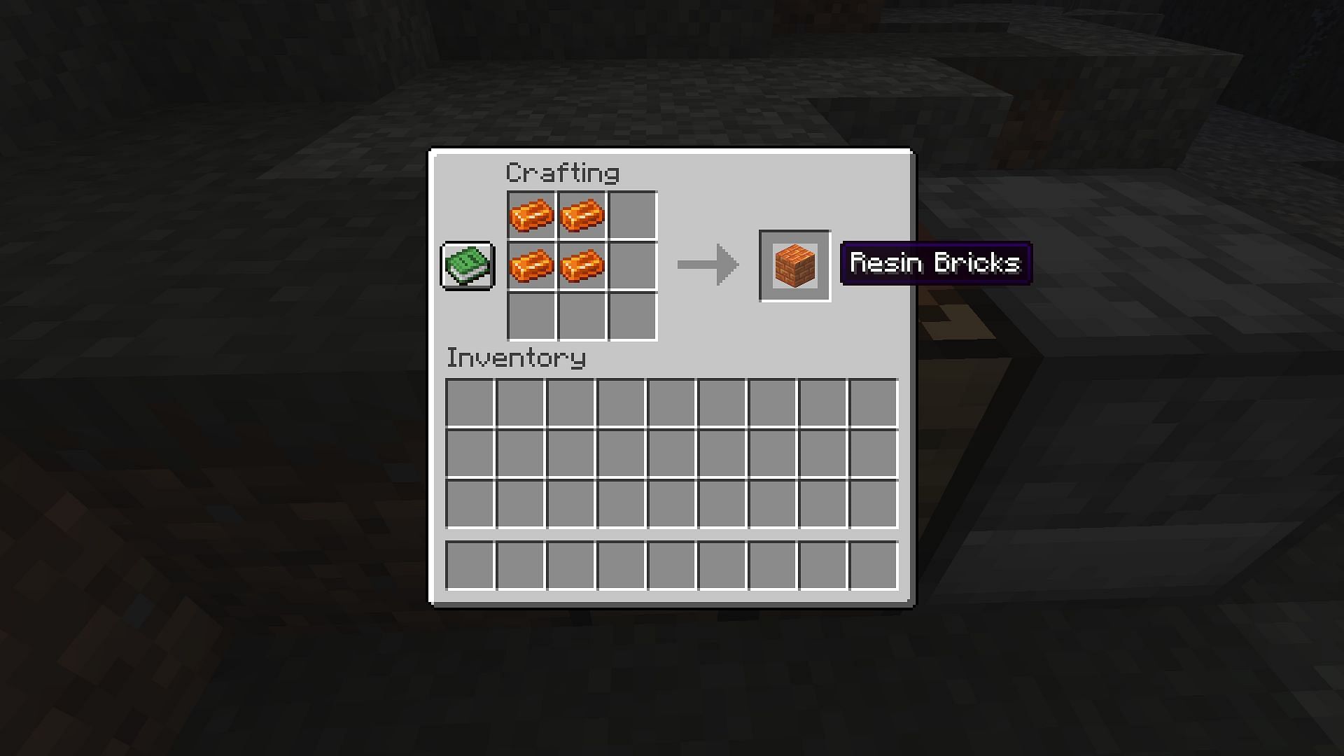 Crafting resin bricks block (Image via Mojang)