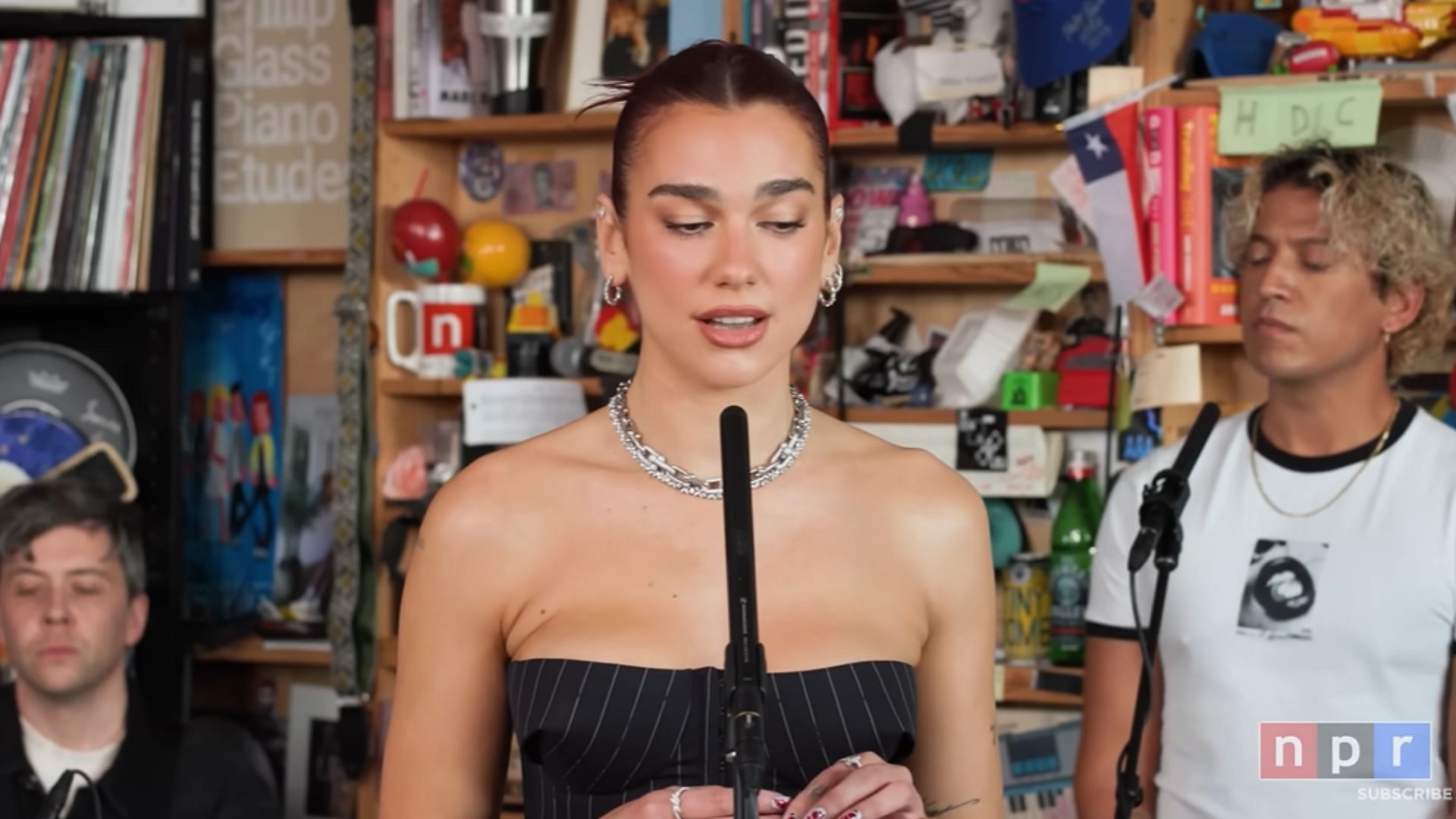 Dua Lipa performing at the Tiny Desk Concert (Image via YouTube (NPR MUSIC)