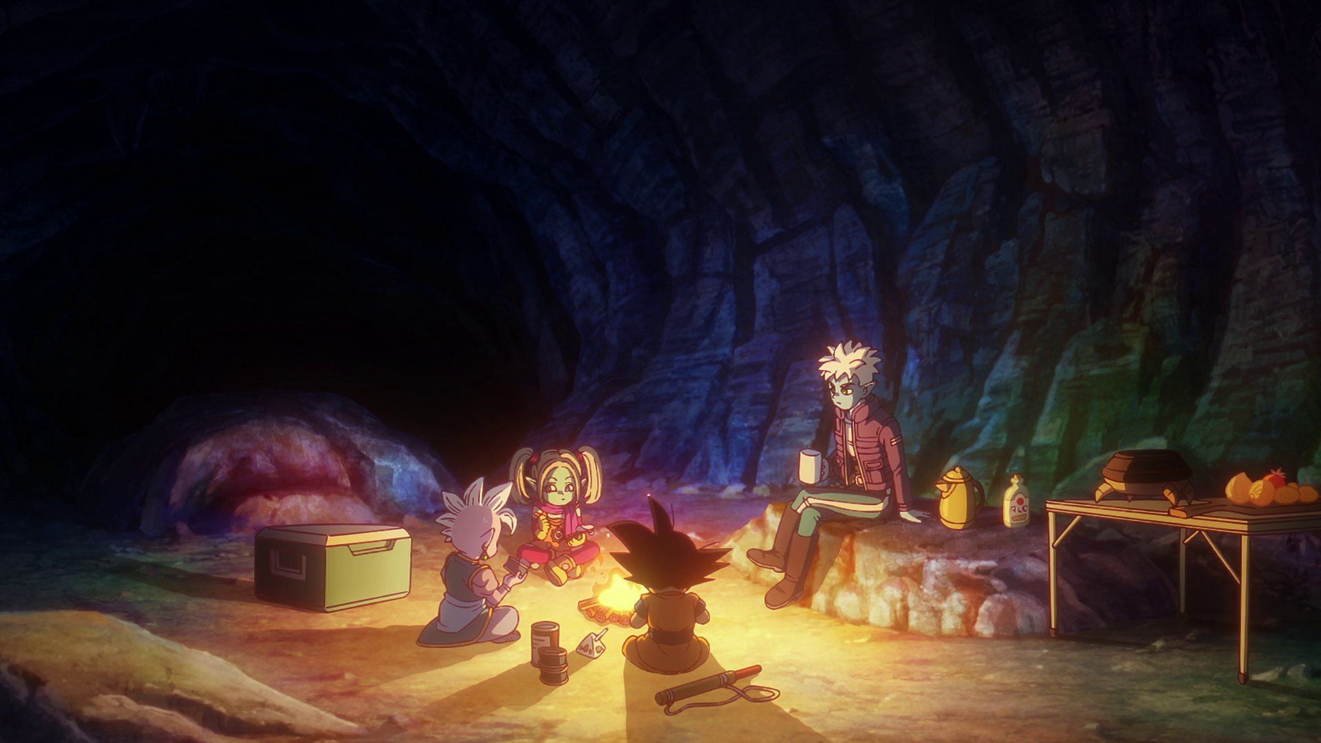 The party camping in the latest episode (Image via Toei Animation).