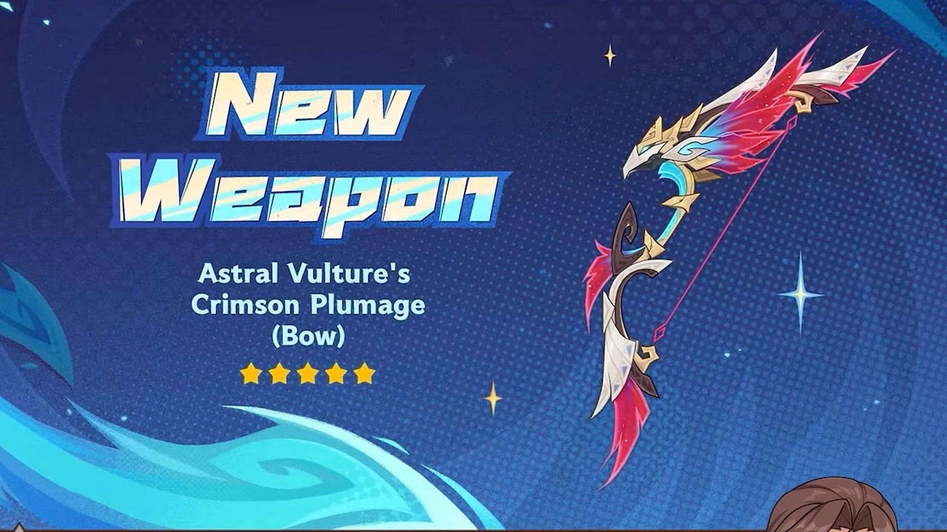 Astral Vulture&#039;s Crimson Plumage is Chasca&#039;s signature bow. (Image via HoYoverse)