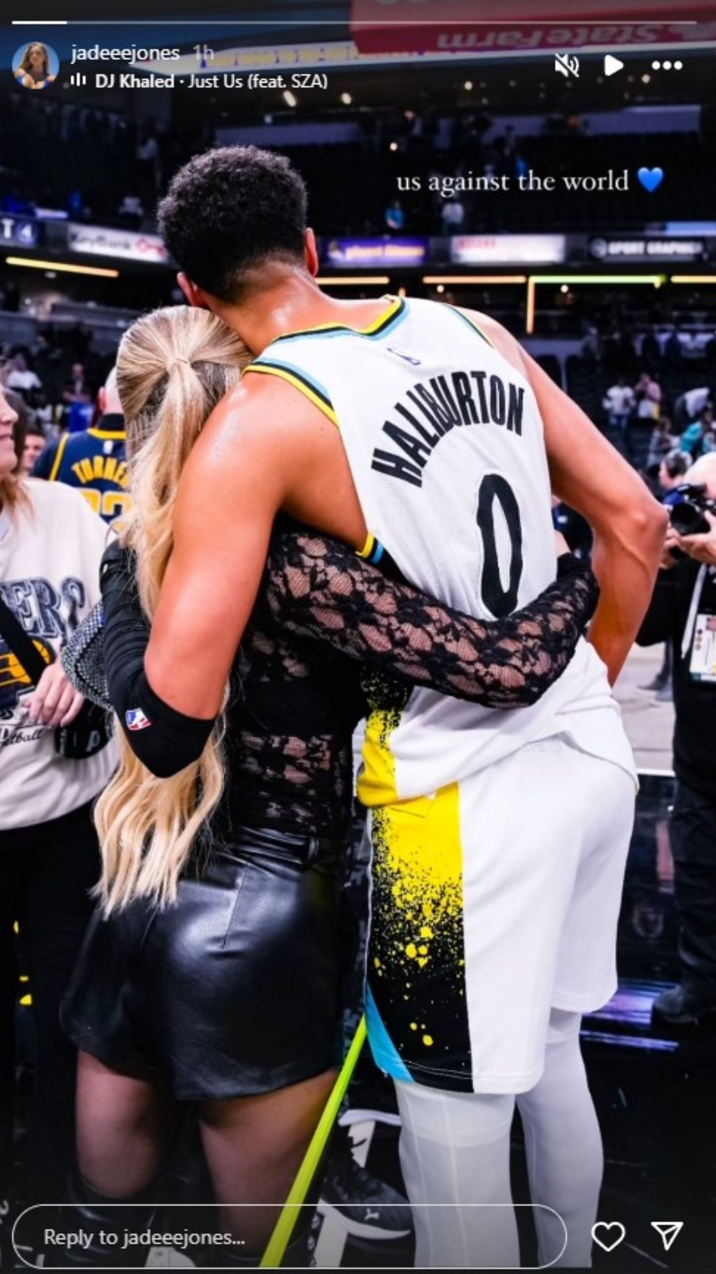 Tyrese Haliburton&#039;s girlfriend comforts the All-Star guard following the Pacers&#039; loss.