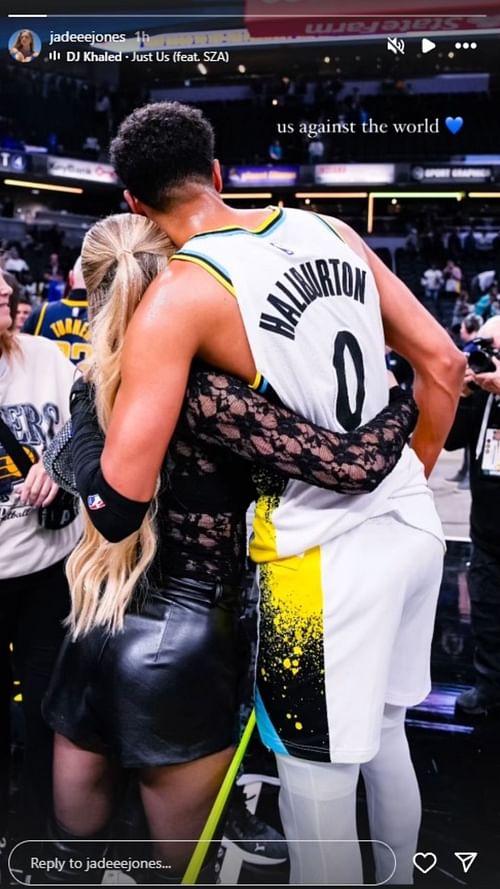 Tyrese Haliburton's girlfriend comforts the All-Star guard following the Pacers' loss.