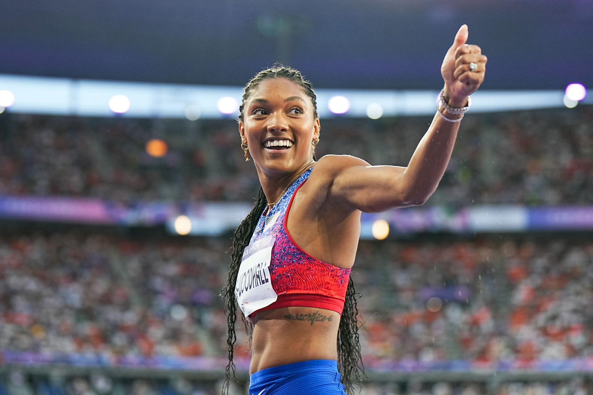 Tara Davis-Woodhall (Photo by Michael Kappeler/picture alliance via Getty Images)