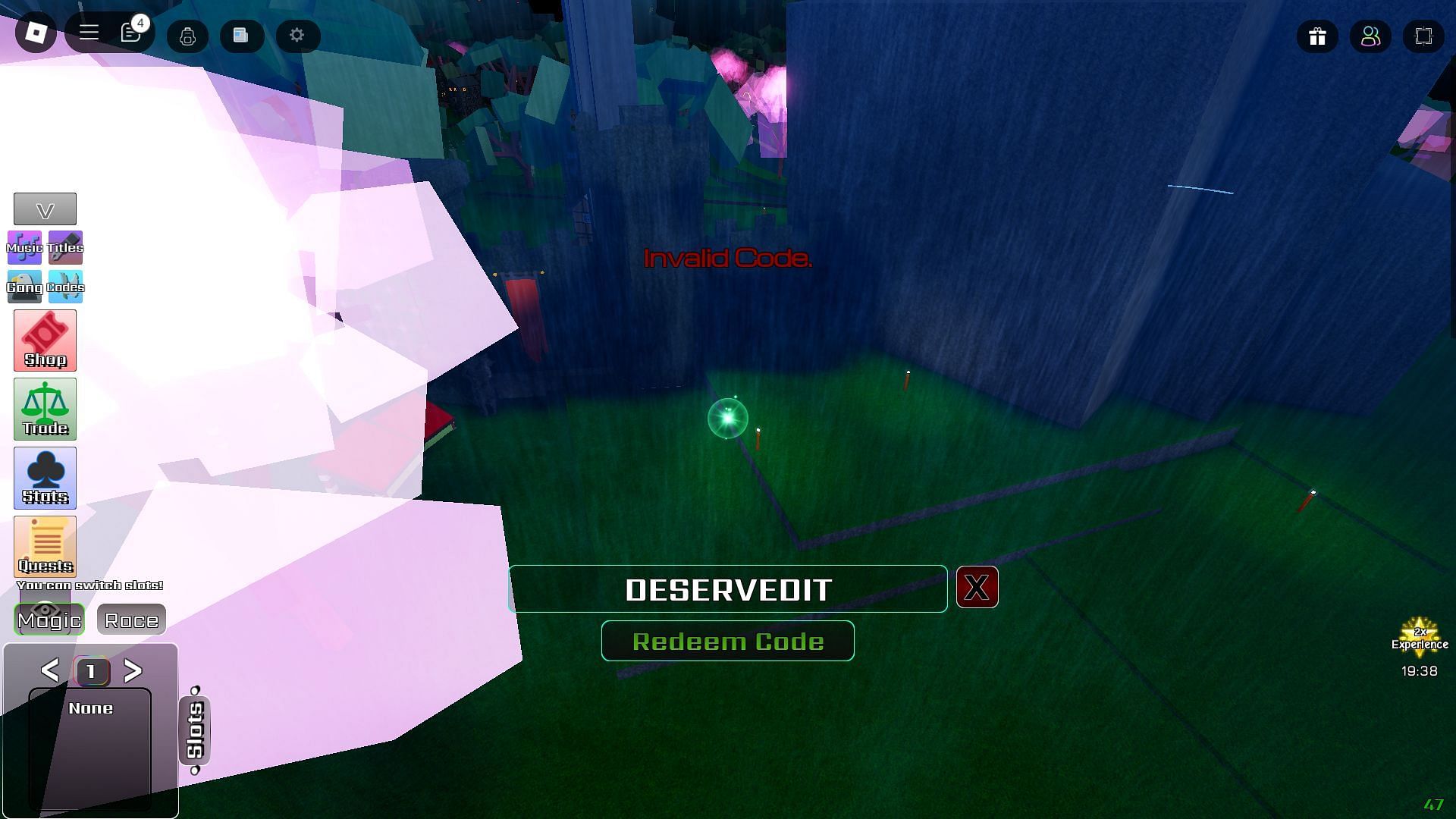 Troubleshooting codes for Elemental Grounds (Image via Roblox)