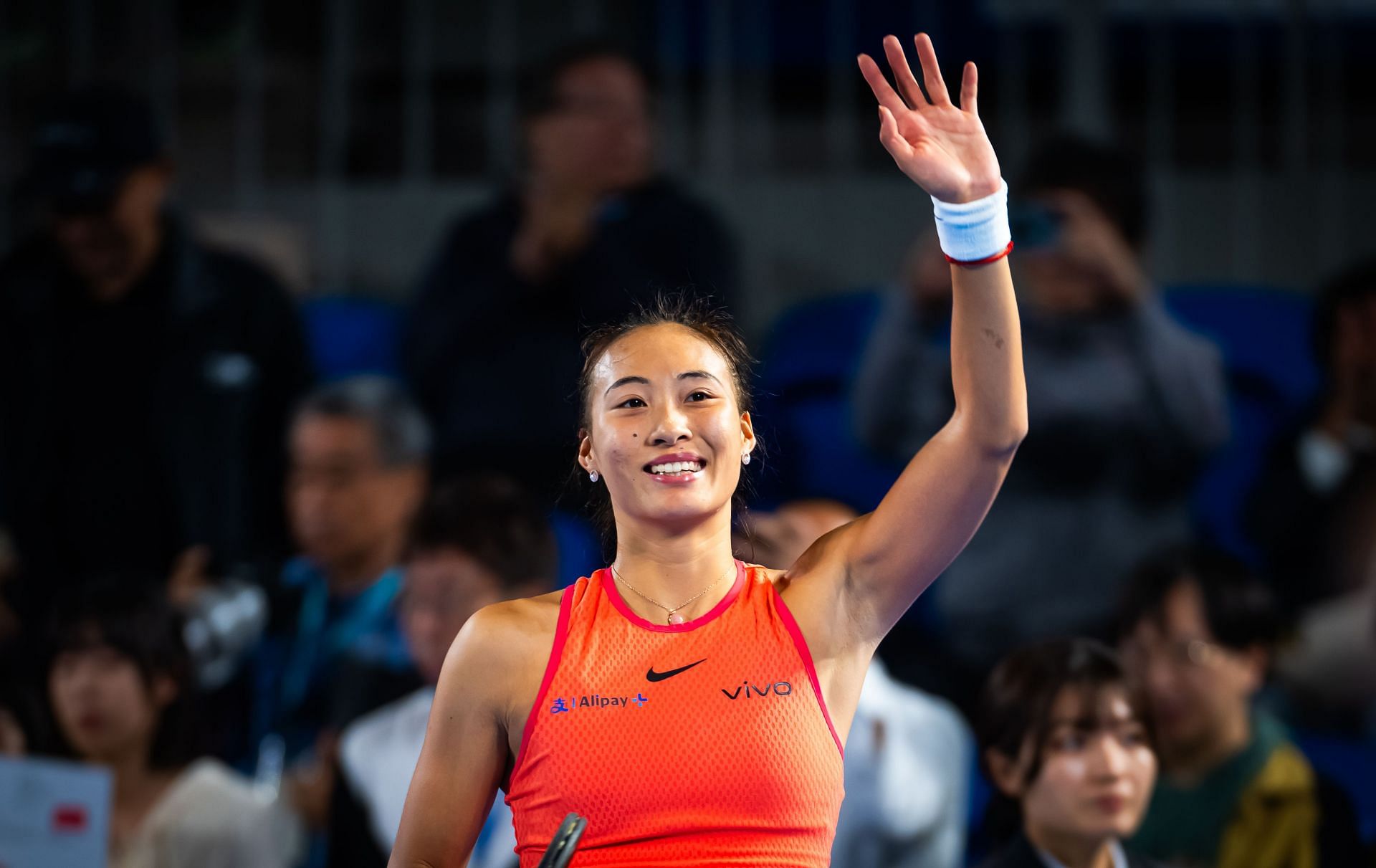 Zheng Qinwen at the Toray Pan Pacific Open 2024. (Photo: Getty)