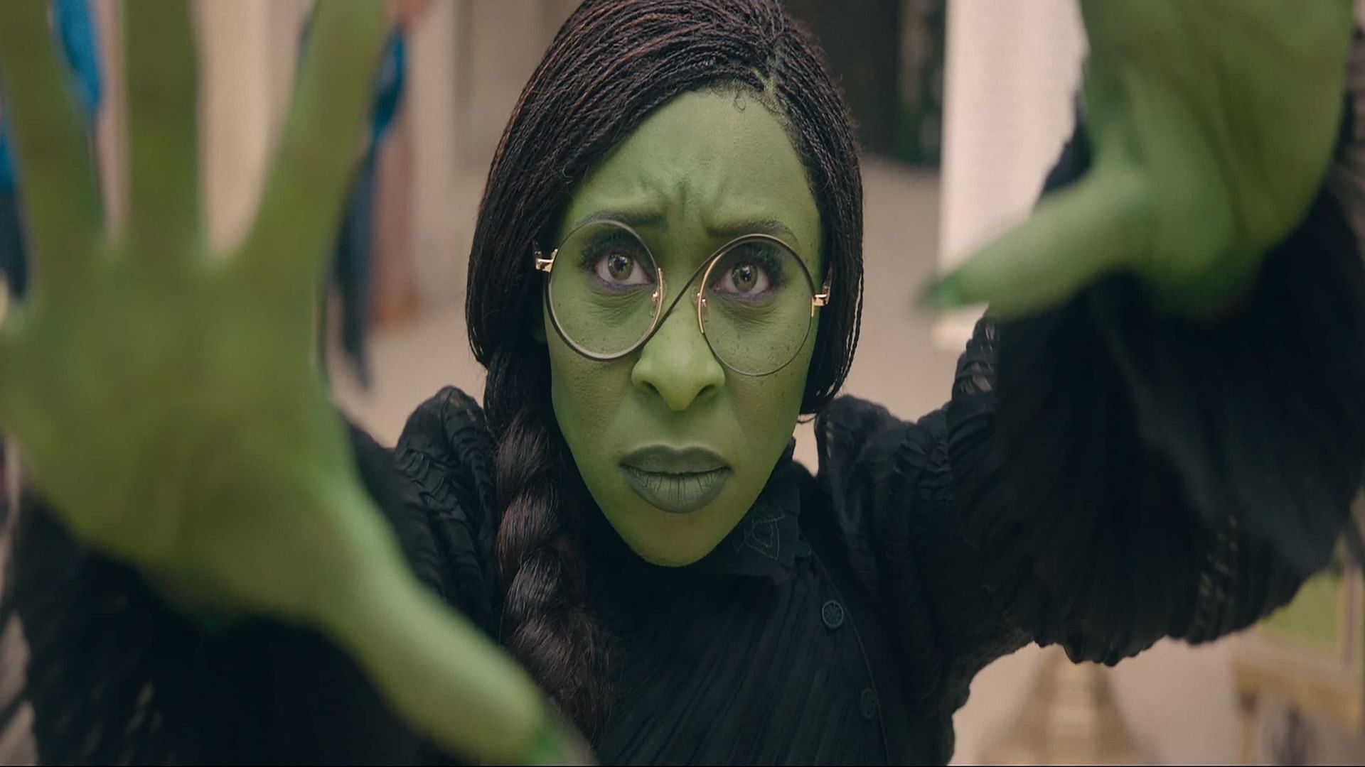 Cynthia Erivo as Elphaba (Image via Universal Pictures)