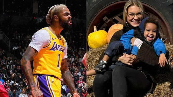 PHOTO: D'Angelo Russell's girlfriend Laura Ivaniukas captures adorable Thanksgiving moment between Lakers star and their son Riley