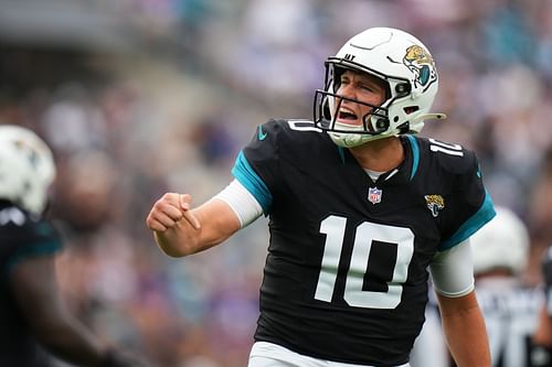 Mac Jones during Minnesota Vikings v Jacksonville Jaguars - Source: Getty