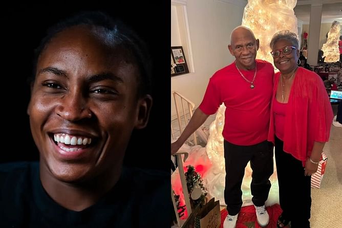PICTURE: Coco Gauff's grandfather Eddie makes rare appearance with American as duo enjoy quality time during Thanksgiving