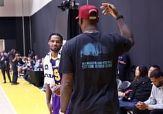 "If I'm there to watch my son play, I'm going to sit my a** on the sideline": Hoops fans react to LeBron James dunking at Bronny James' AAU game