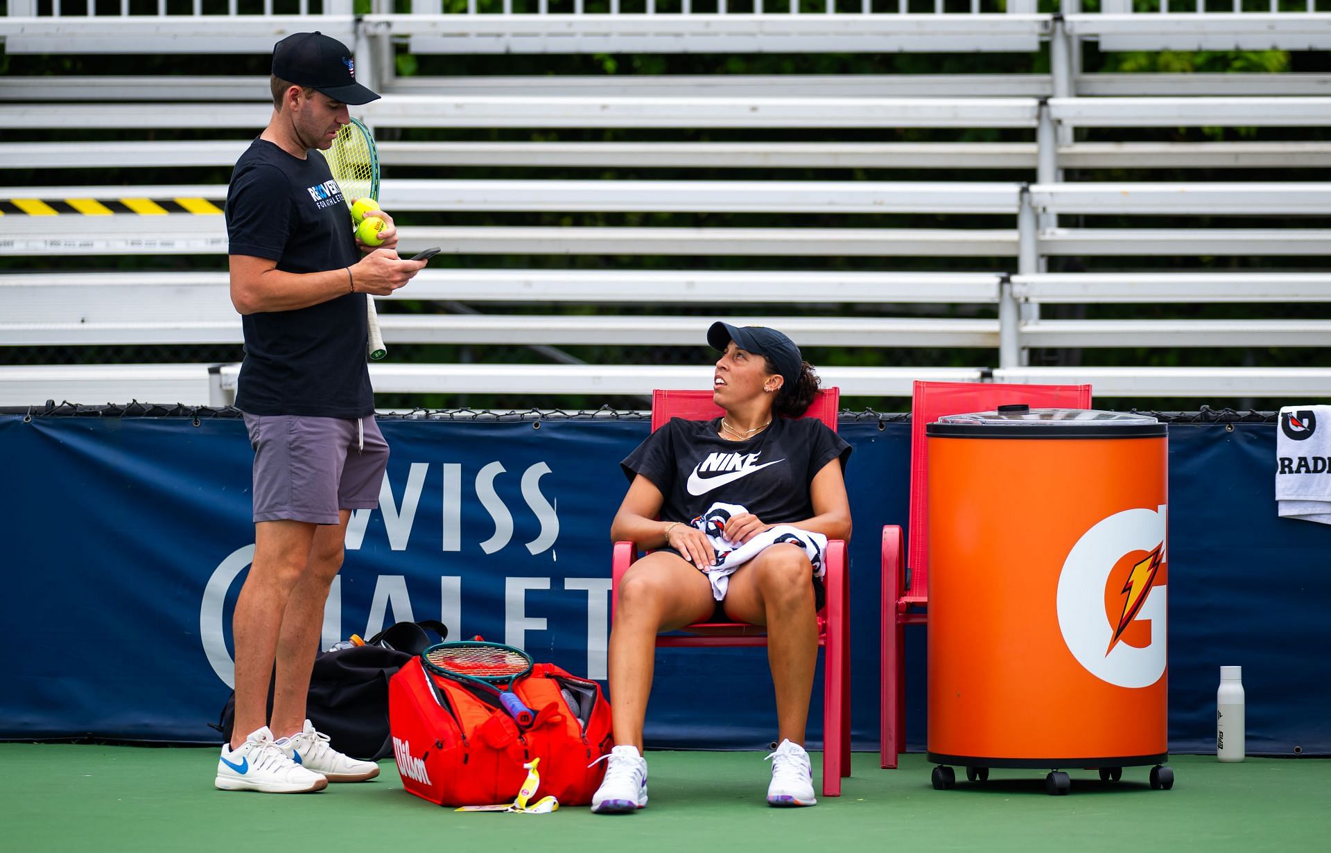 Bjorn Fratangelo coaching Madison Keys at the 2024 National Bank Open (Source: Getty)