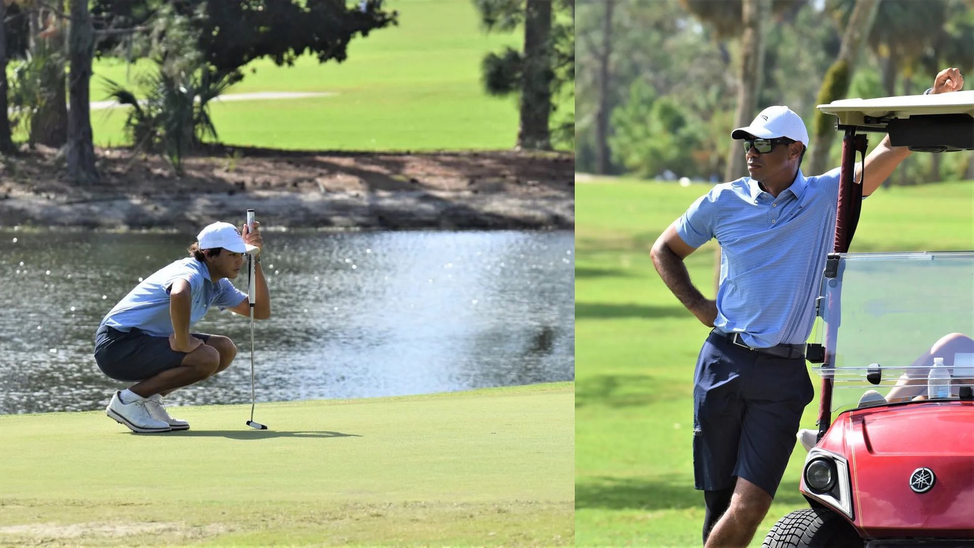 Tiger Woods and Charlie Woods (Images via Imagn)